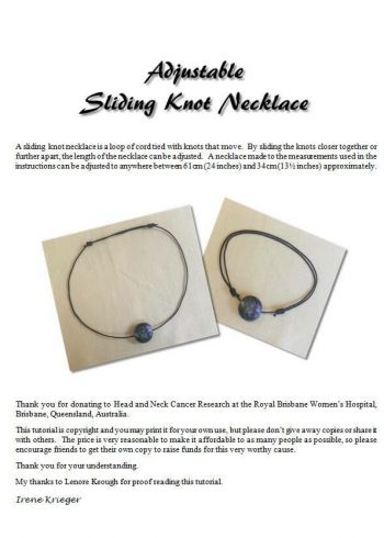 Sliding knot necklace cover bigger